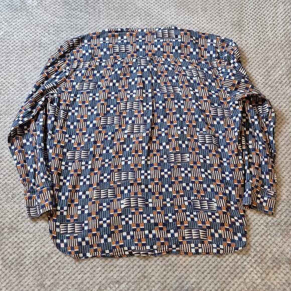 Isabel Marant Etoile Nahala Geo Print Button Up Cotton 38 US M Mandarin Boho Art - Picture 3 of 9